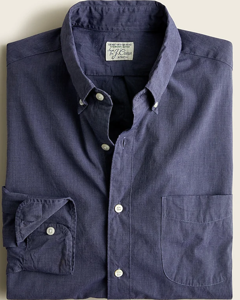j crew dress shirts J. Crew Slim Stretch Secret Wash Organic Cotton Poplin Shirt, Montclai –  Oxford & Evergreen