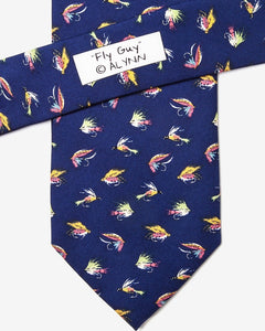 Alynn Fly Guy Fishing Tie, Navy Blue