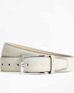 Brooks Brothers 1818 Suede Belt, Beige (Off-White) – Oxford & Evergreen