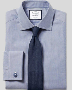 semi spread collar dress shirt Charles Tyrwhitt Semi-Spread Collar Dress Shirt, Royal Blue Bengal Str – Oxford & Evergreen