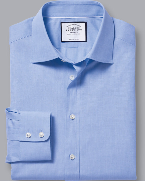 Charles Tyrwhitt Semi-Spread Collar Dress Shirt, Blue – Oxford & Evergreen