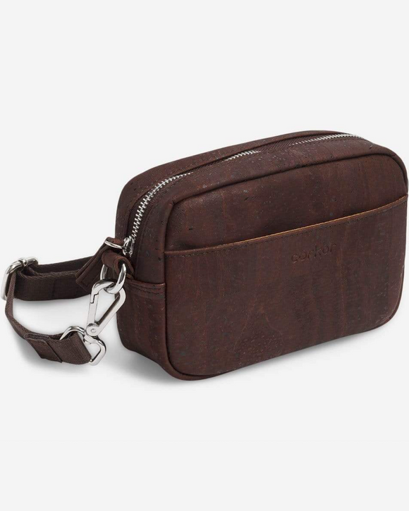 Corkor Vegan Cork Small Crossbody Pouch, Brown (3 Colors) (7.5