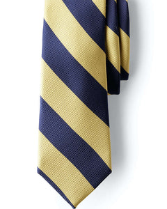 Lands' End Wide Stripe Tie, Navy & Gold