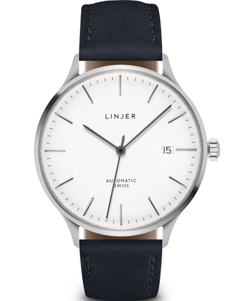 Linjer Automatic Watch Silver Navy 6 Colors 38mm Oxford