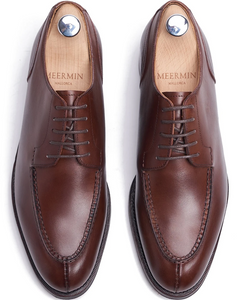 Meermin 101596 Split-Toe Bluchers, Oak Antique Calfskin