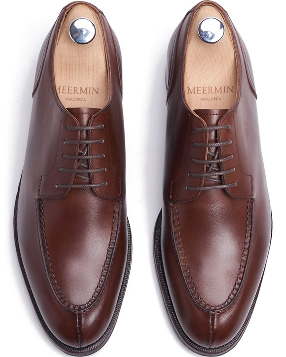 Meermin 101596 Split-Toe Bluchers, Oak Antique Calfskin – Oxford
