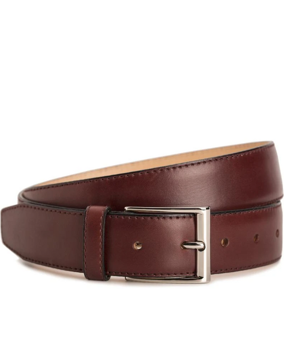 Meermin 104135 Leather Belt, Burgundy Calfskin