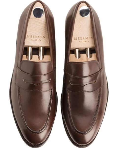 Meermin 101484 Antique Calfskin Loafers, Expresso (Brown) – Oxford