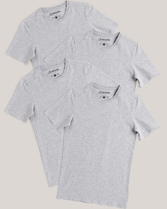 Pact Organic Cotton Crew-Neck Undershirts, 4-Pack, Gray (5 Choices)