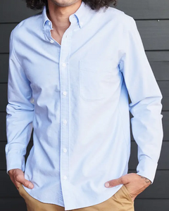 Quince Organic Cotton Oxford Shirt, Light Blue