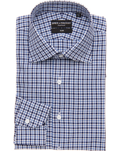 Spier & Mackay Dress Shirt, Navy Heavy Tattersall