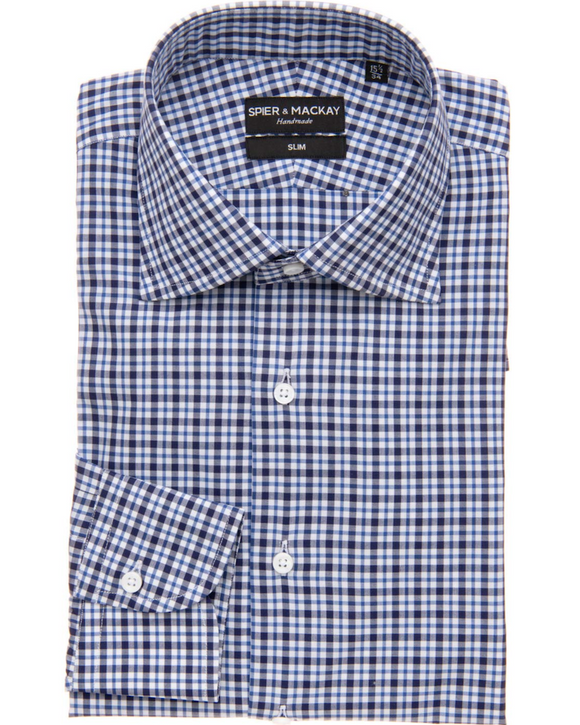 Spier & Mackay Dress Shirt, Navy Heavy Tattersall – Oxford & Evergreen Spier & Mackay Dress Shirt, Navy Heavy Tattersall – Oxford & Evergreen