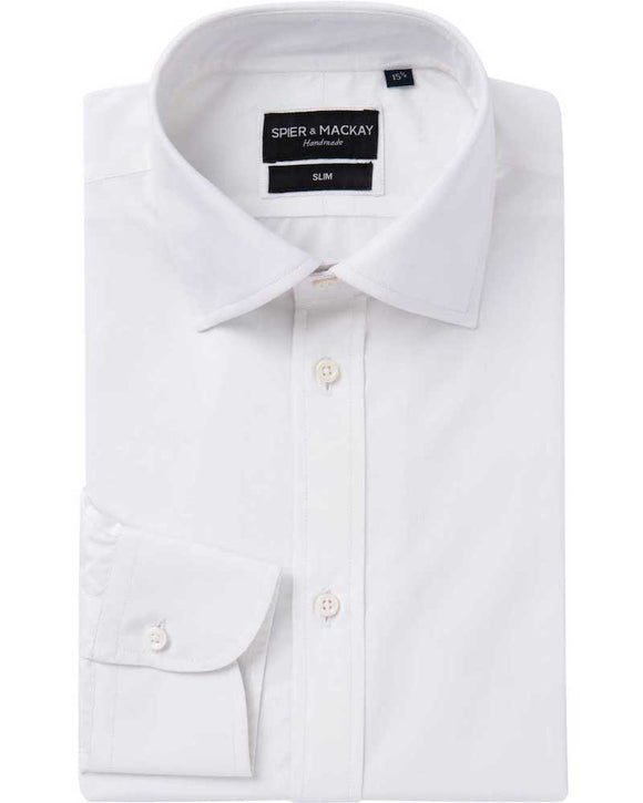 Spier & Mackay Dress Shirt, Premium White Poplin – Oxford & Evergreen