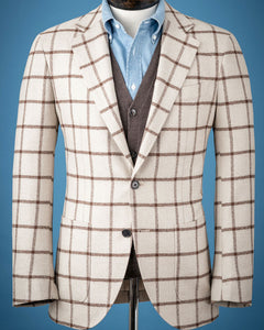 Spier & Mackay Sport Coat, Light Brown & Tan Windowpane