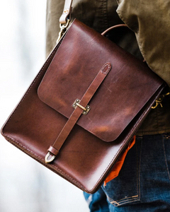 Satchel & Page Vegetable-Tanned Leather Map Case, Brown (10" x 12")